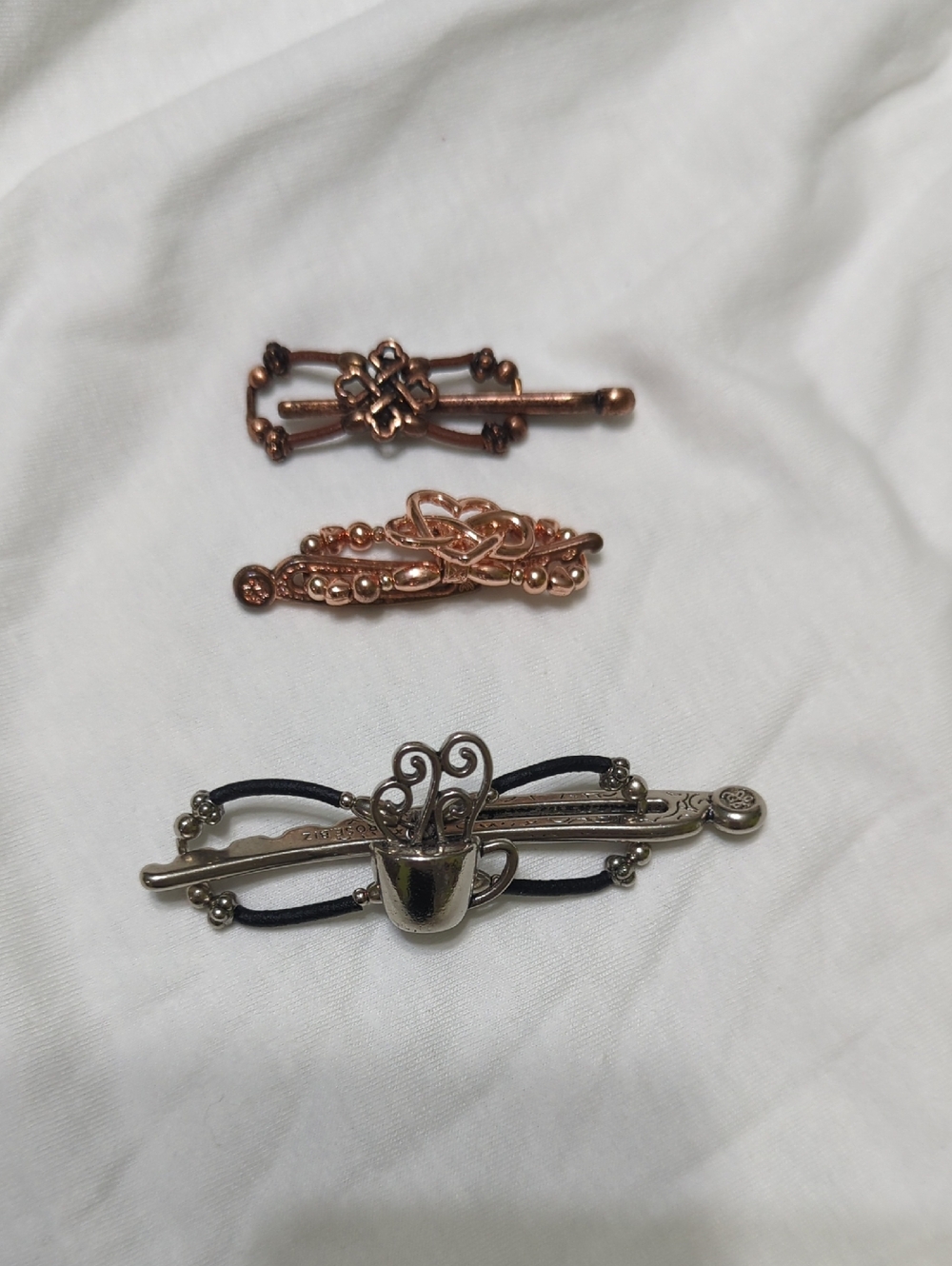 Women’s Lila Rose Decorative Hair Clips Set - Rose Gold, Brass & Silver